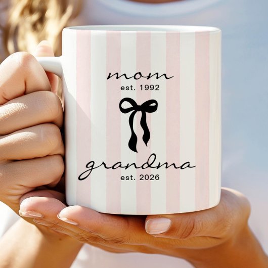 Mug de Maman à Grand-mère avec un nœud