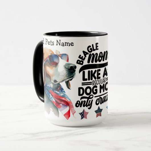 Mug de maman Beagle personnalisée (Devant gauche)