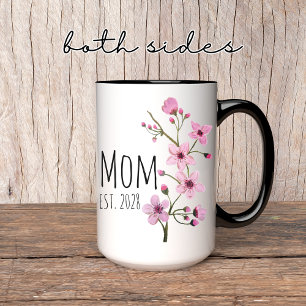 Mug de maman florale personnalisée, Mug de maman f