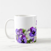 Mug de maman personnalisée aux fleurs violettes (Gauche)