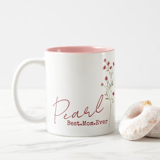 Mug de maman personnalisée avec le nom de maman-Me (Avec donut)