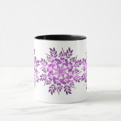 Mug de mandala à la couronne florale pourpre (Centre)