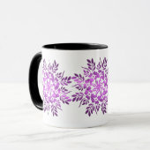 Mug de mandala à la couronne florale pourpre (Devant gauche)