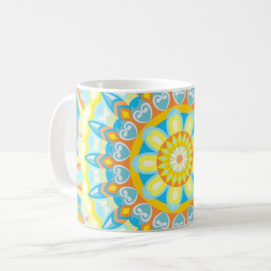 Mug de mandala d'été coloré (Devant gauche)