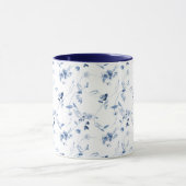 Mug de mariage à fleurs bleu poussiéreux (Centre)