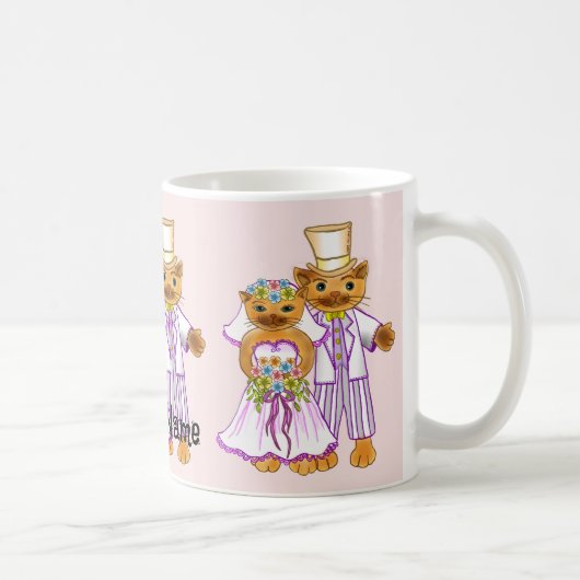 Mug de mariage de mariée et marié chat (Droite)