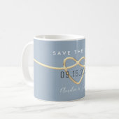 Mug de mariage Dusty Blue Save The Date Café (Devant gauche)