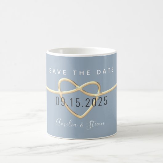 Mug de mariage Dusty Blue Save The Date Café (Centre)
