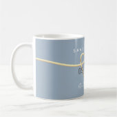Mug de mariage Dusty Blue Save The Date Café (Gauche)