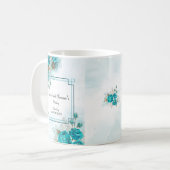 Mug de mariage Fleur Turquoise (Devant gauche)