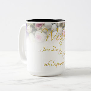 Mug de mariage - Mariée avec un bouquet de mariage