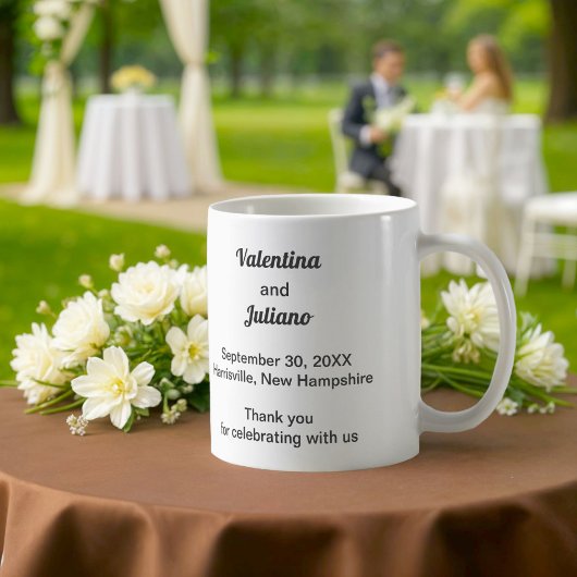 Mug de mariage noir et blanc