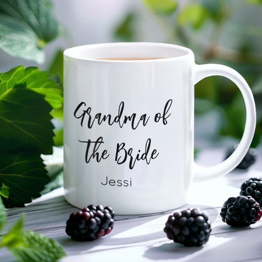 Mug de mariage noir et blanc Grand-mère de la mari