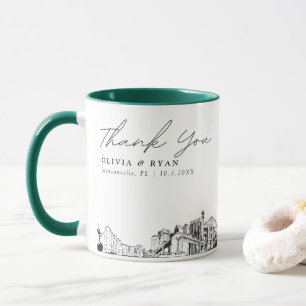 Mug de mariage personnalisé simple croquis de Jack