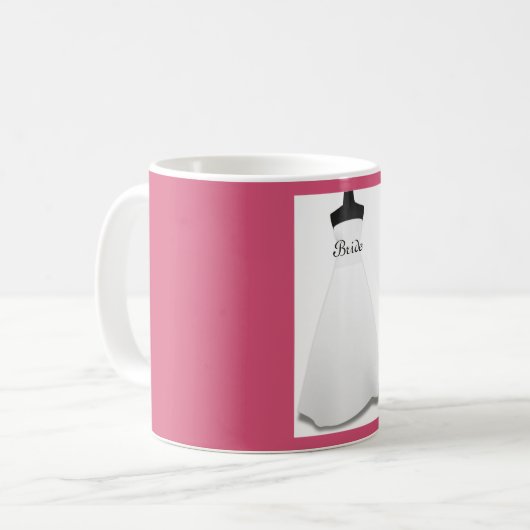 Mug de mariée Mariage rose et blanc (Devant gauche)