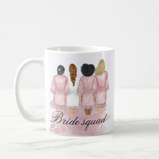 Mug de mariée rougir robes mariage monogramme (Gauche)