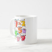 Mug de maths avec chiffres de dessin animé mignon  (Devant gauche)