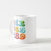 Mug de maths avec des chiffres et des animaux mign (Devant gauche)