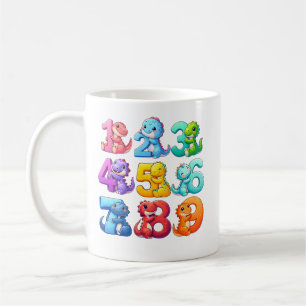 Mug de maths avec des chiffres et des animaux mign