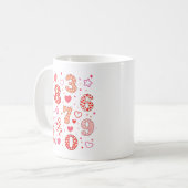 Mug de maths avec des nombres de licorne mignon po (Devant gauche)