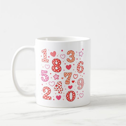 Mug de maths avec des nombres de licorne mignon po (Gauche)
