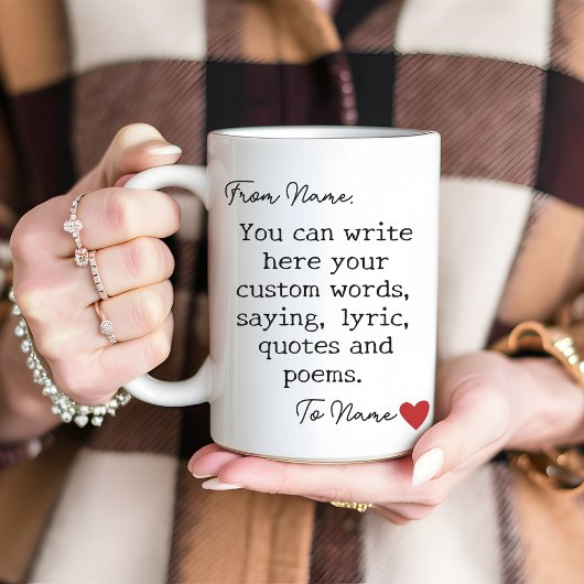 Mug de message personnalisé, cadeau pour maman et