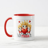 Mug De mignonnes frites aiment l'art typographique (Gauche)