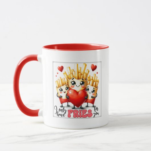 Mug De mignonnes frites aiment l'art typographique (Gauche)