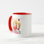 Mug De mignonnes frites aiment l'art typographique (Devant gauche)