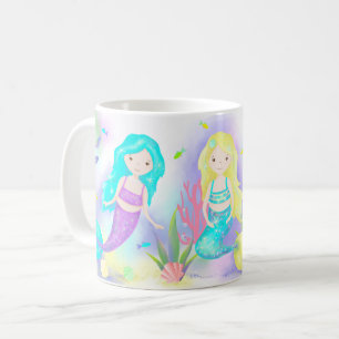 Mug      De mignonnes sirènes sous le néon marin
