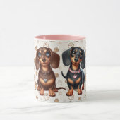 Mug De mignons amis dachshund (Centre)