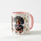 Mug De mignons amis dachshund (Devant droit)
