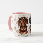 Mug De mignons amis dachshund (Devant gauche)