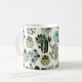 Mug De mignons cactus en fleurs. Patch transparent à m (Devant gauche)