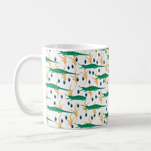 Mug De mignons crocodiles sans couture motif. Animaux (Gauche)
