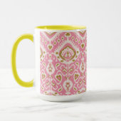 Mug De mignons motifs tribaux ikat roses et or (Gauche)