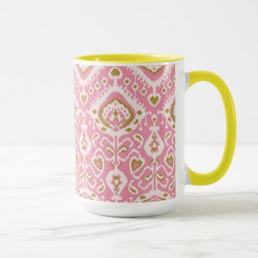 Mug De mignons motifs tribaux ikat roses et or (Droite)