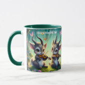 Mug De mignons saolas jouent aux violons dans une forê (Gauche)