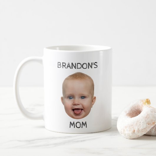 MUG DE MOM AVEC PHOTO DE LA TÊTE DE BÉBÉ (Avec donut)