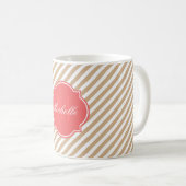 Mug de monogramme à bande de sable (Devant droit)