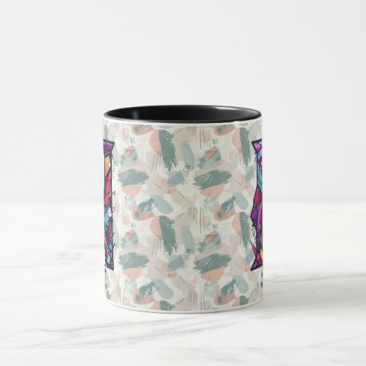 Mug de monogramme Abstrait dynamique - N pour Noah (Centre)