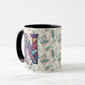 Mug de monogramme Abstrait dynamique - N pour Noah (Devant gauche)