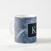 Mug de monogramme bleu Abstrait (Devant gauche)