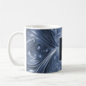 Mug de monogramme bleu Abstrait (Gauche)