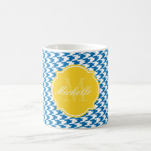 Mug de monogramme bleu éblouissant