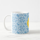 Mug de monogramme bleu éblouissant (Gauche)
