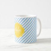 Mug de monogramme bleu Placid (Devant droit)