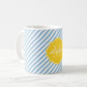 Mug de monogramme bleu Placid (Devant gauche)