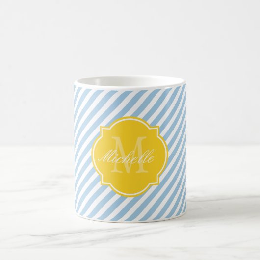 Mug de monogramme bleu Placid (Centre)
