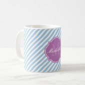 Mug de monogramme bleu Placid (Devant gauche)